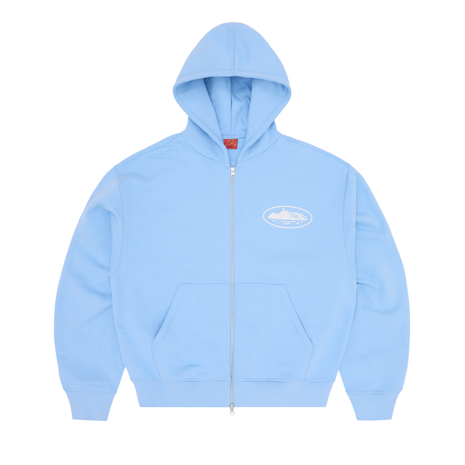 ISLAND PUFF PRINT ZIP HOODIE [BABY BLUE] product image
