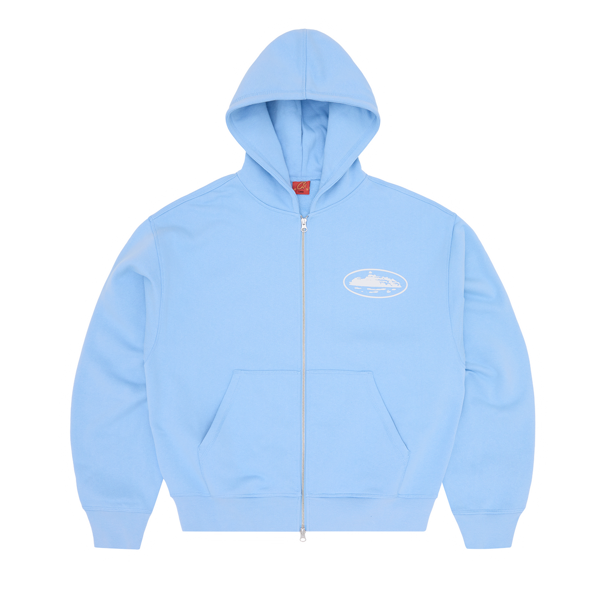 ISLAND PUFF PRINT ZIP HOODIE [BABY BLUE] product image
