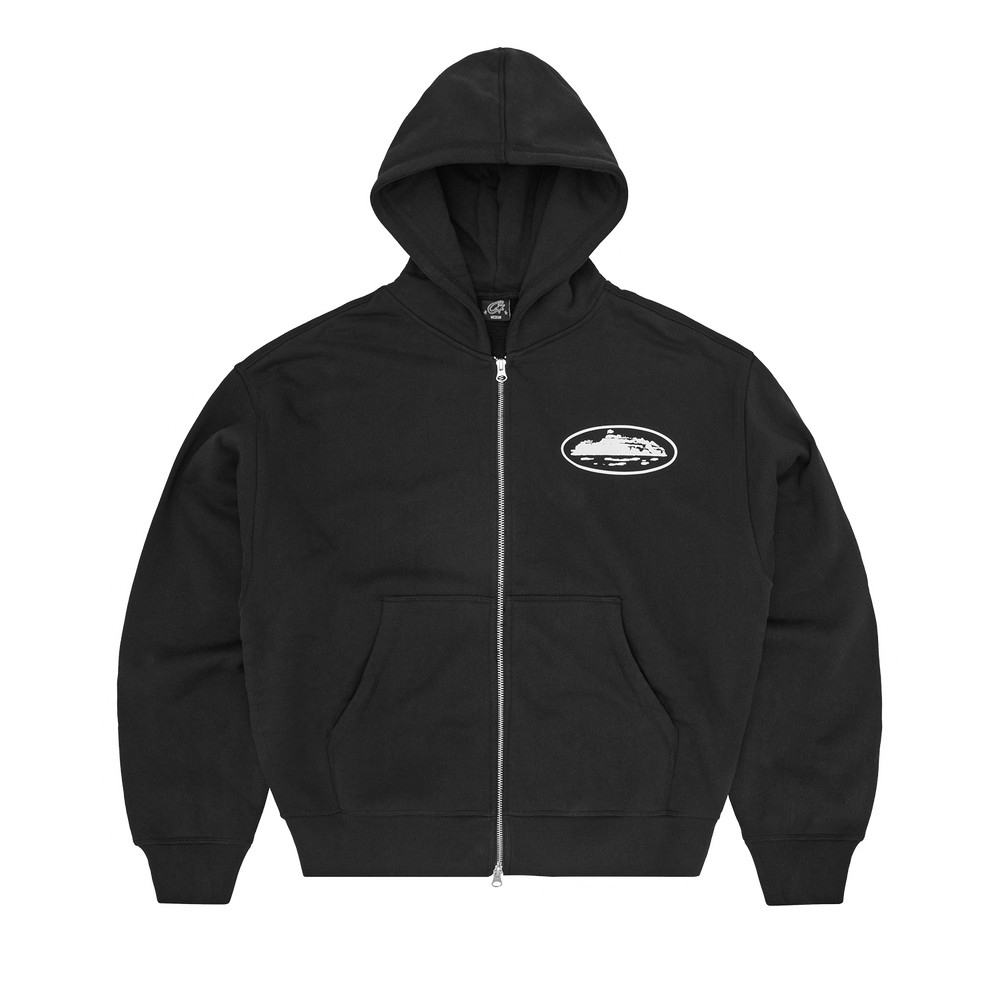 ISLAND PUFF PRINT ZIP HOODIE [BLACK] product image