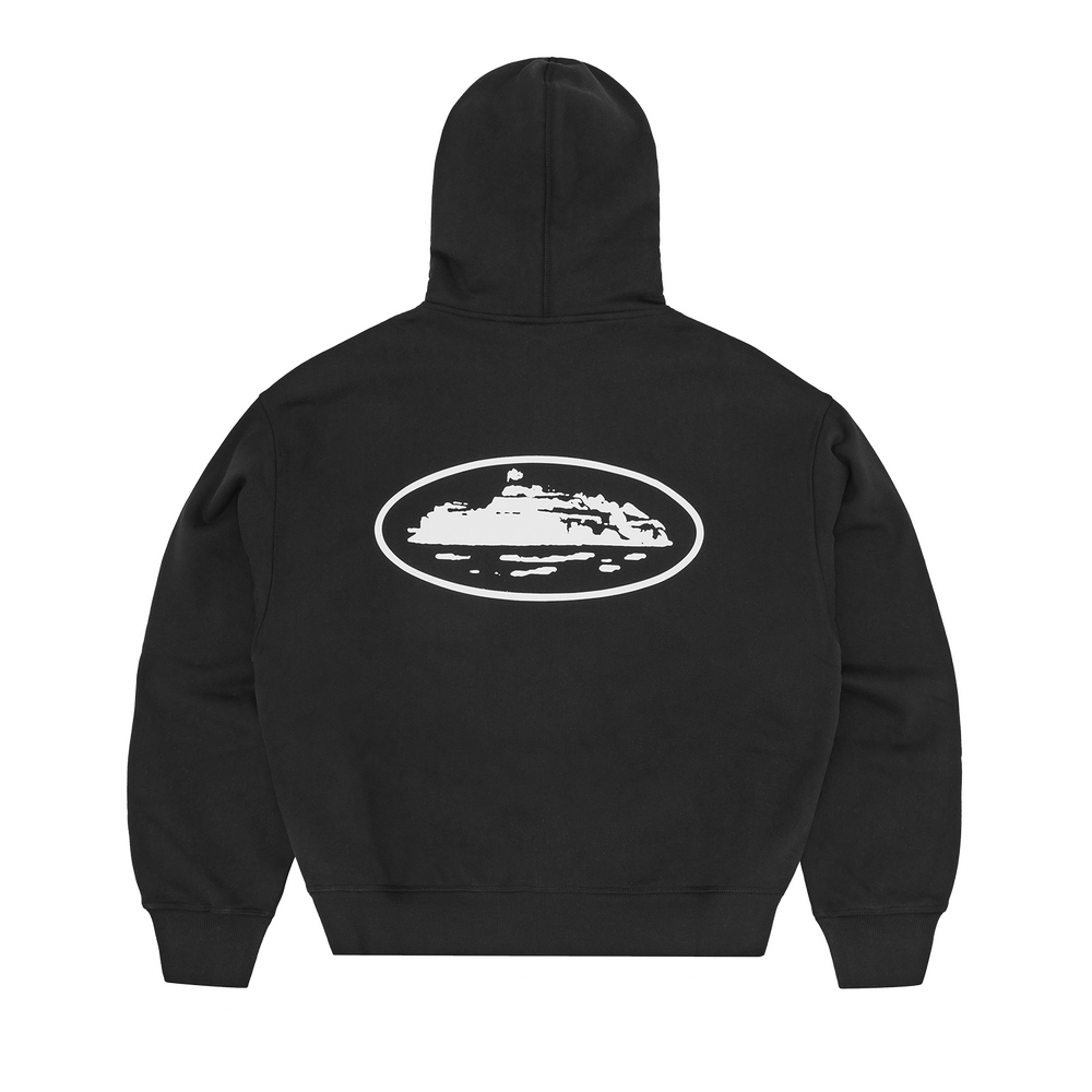ISLAND PUFF PRINT ZIP HOODIE [BLACK] alternate view