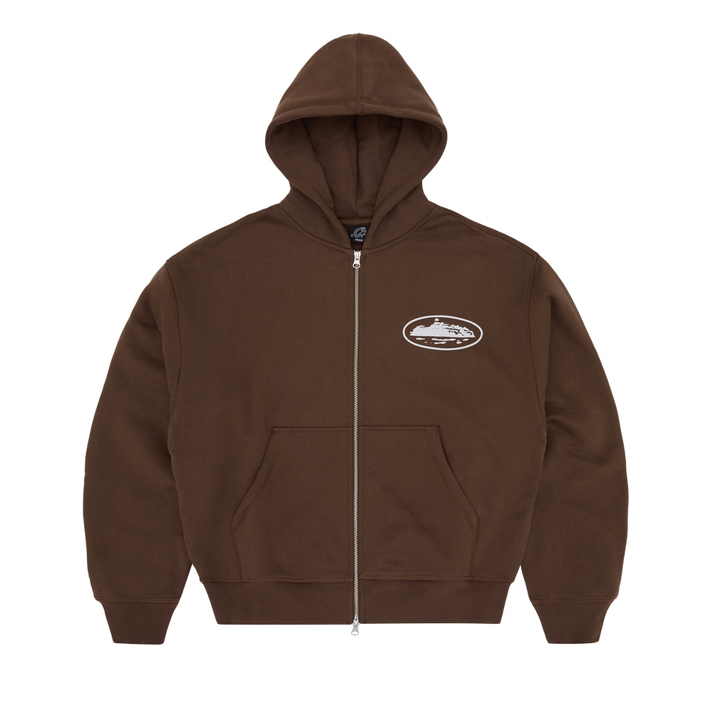 ISLAND PUFF PRINT ZIP HOODIE [BROWN] product image