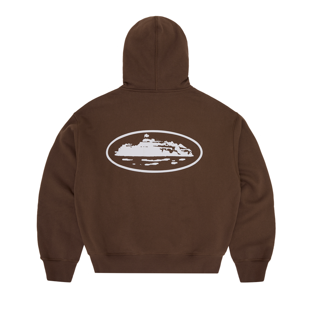ISLAND PUFF PRINT ZIP HOODIE [BROWN] alternate view