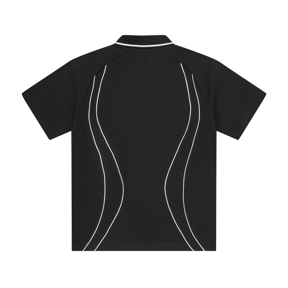 ISLAND PIQUE POLO SHIRT [BLACK] Hoodie alternate view