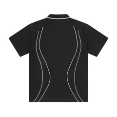 ISLAND PIQUE POLO SHIRT [BLACK] Hoodie alternate view