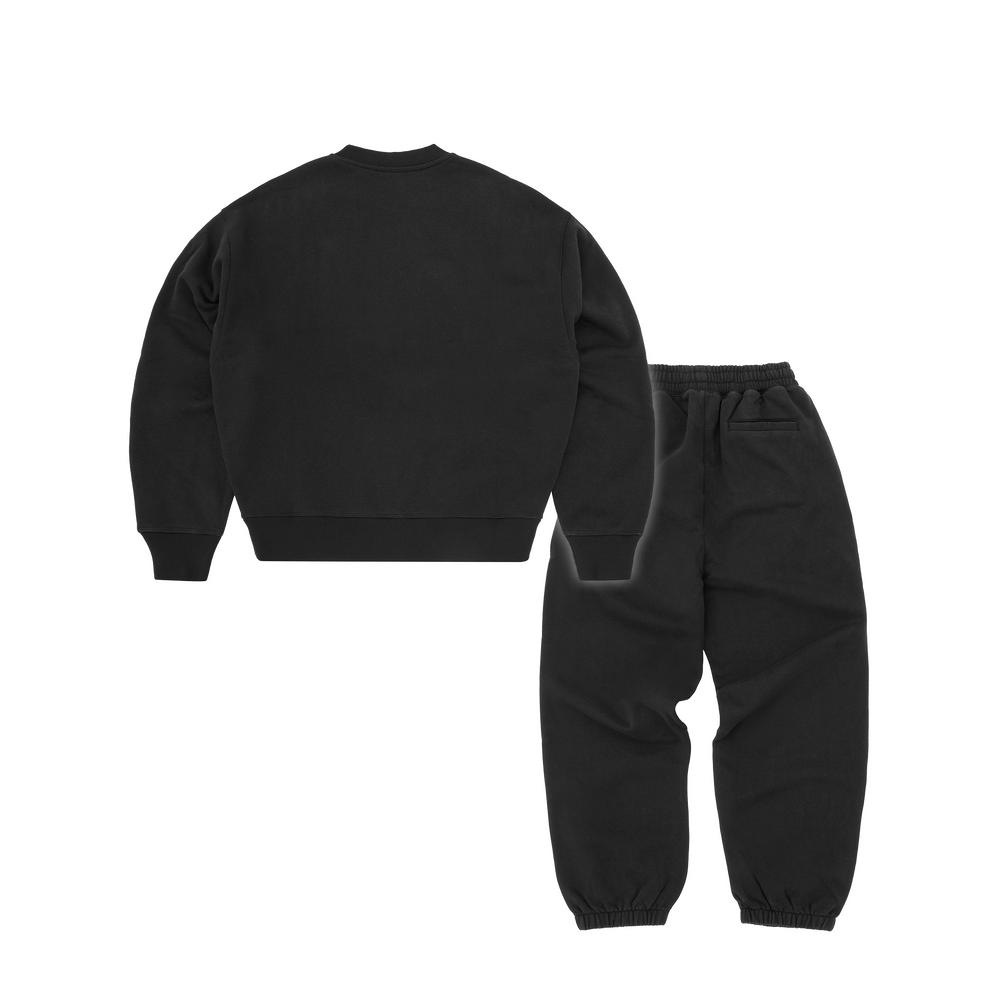Corteiz Mini Island Crewneck Tracksuit - Black back view
