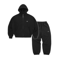 Corteiz Mini Island Hoodie Tracksuit - Black front view