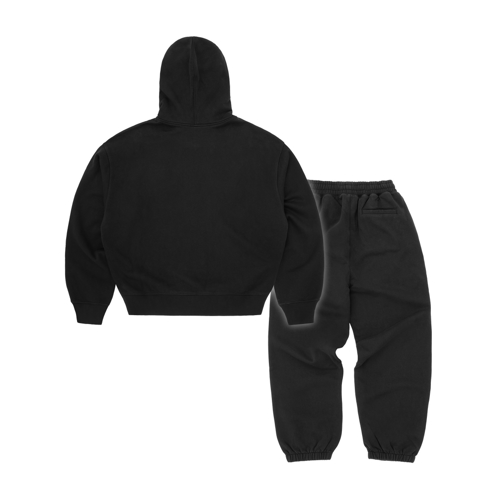Corteiz Mini Island Hoodie Tracksuit - Black back view