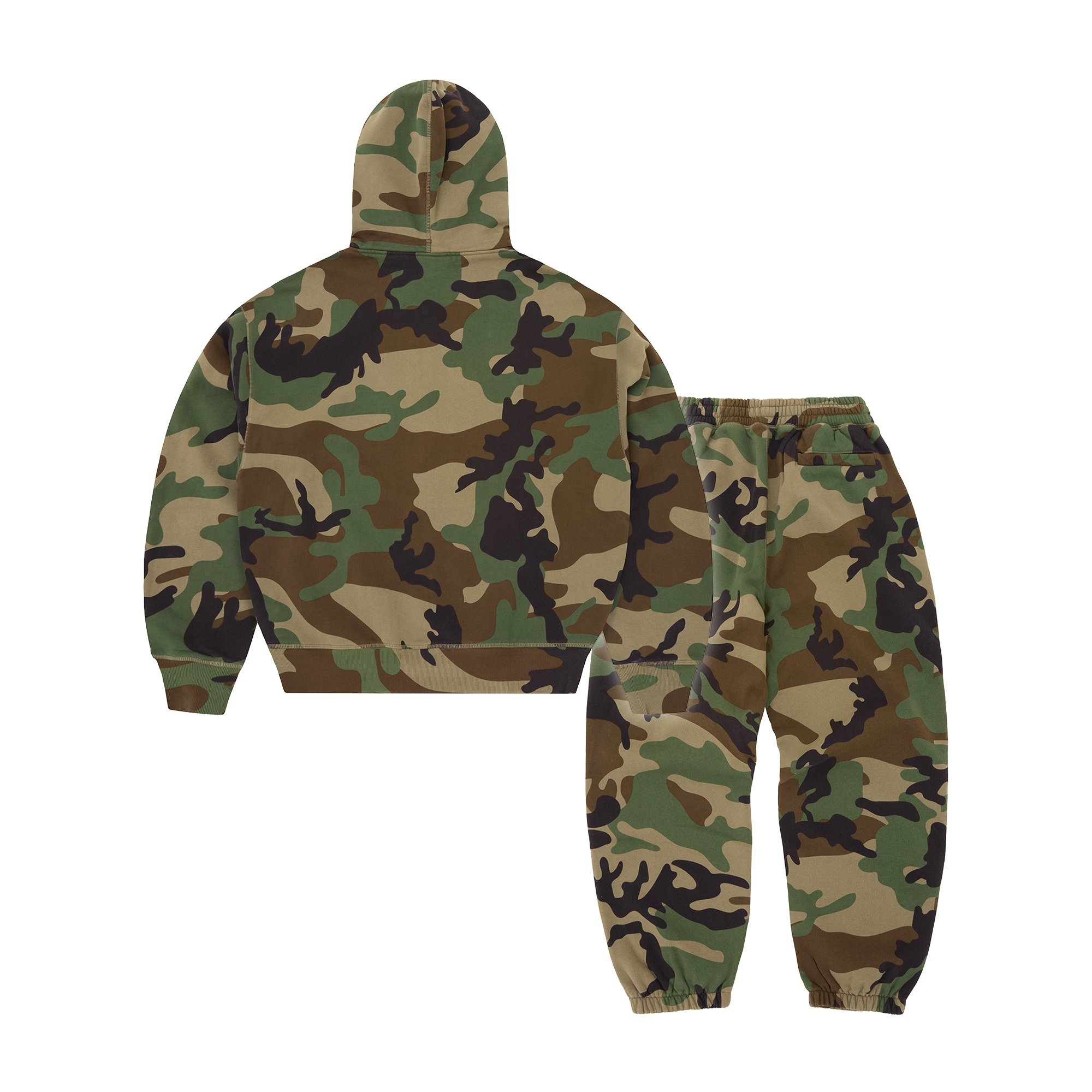 Corteiz Mini Island Hoodie Tracksuit - Woodland Camo back view