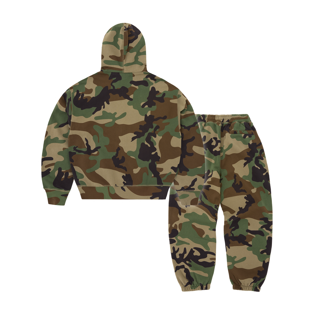 Corteiz Mini Island Hoodie Tracksuit - Woodland Camo back view