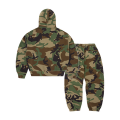 Corteiz Mini Island Hoodie Tracksuit - Woodland Camo back view