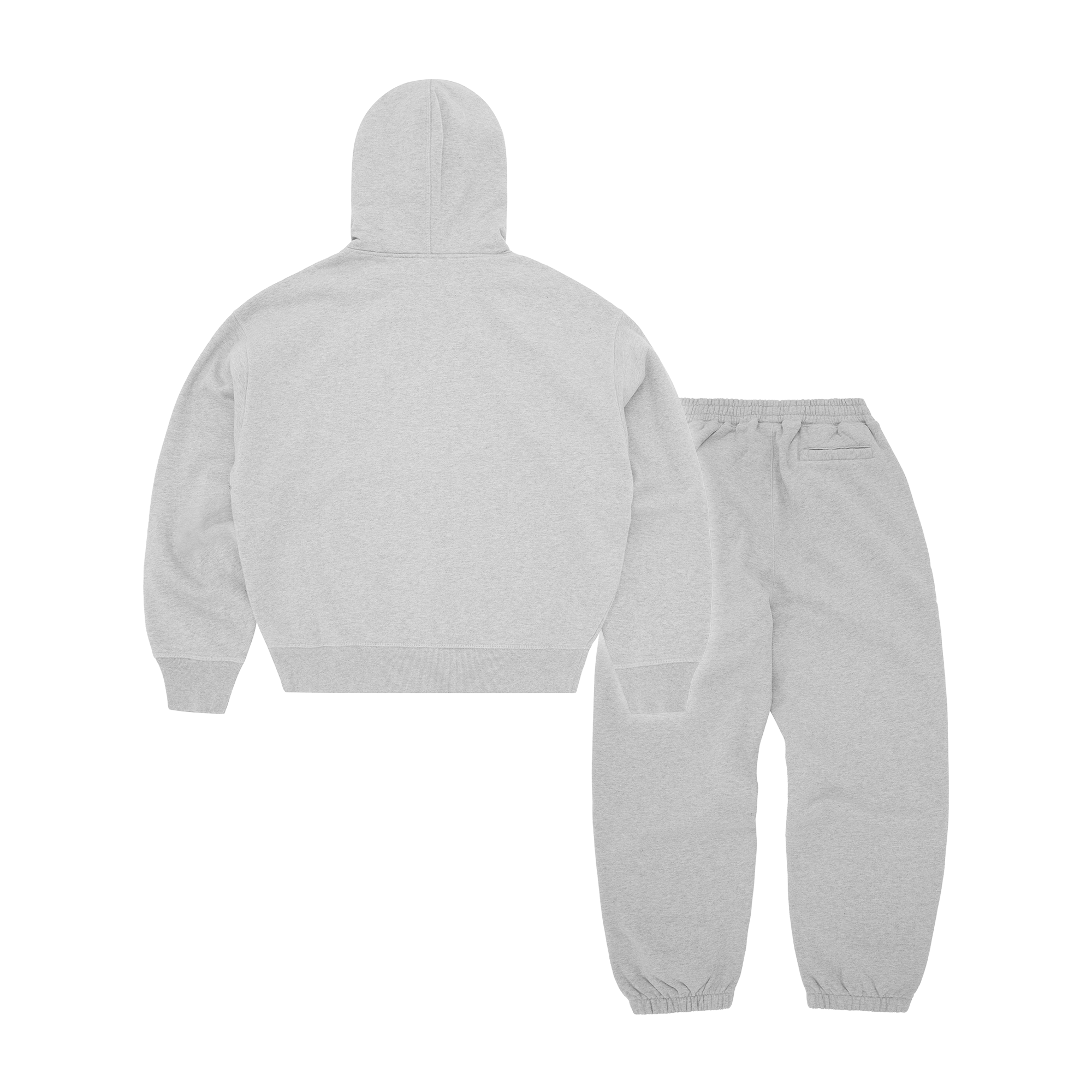 Corteiz Mini Island Hoodie Tracksuit - Heather Grey back view