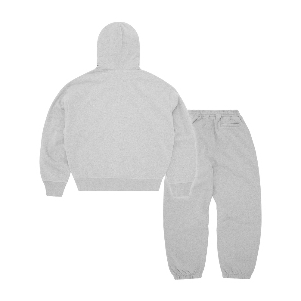 Corteiz Mini Island Hoodie Tracksuit - Heather Grey back view