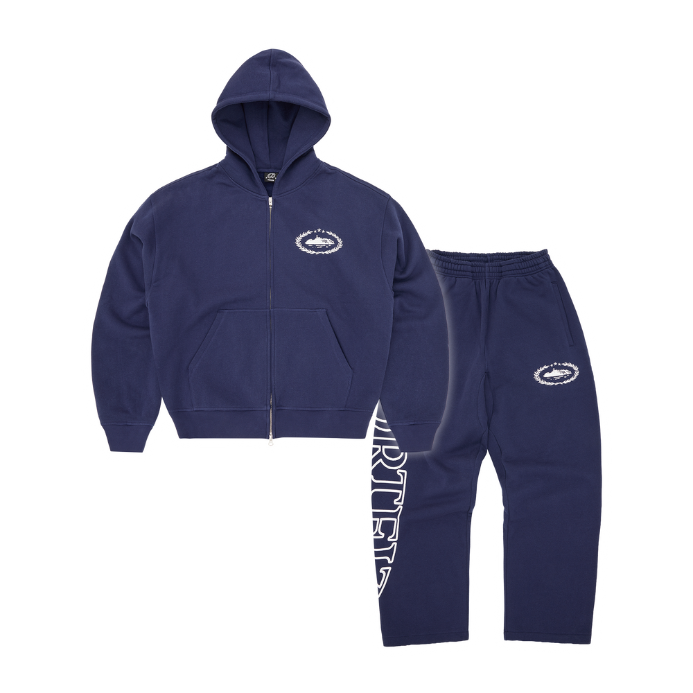 Corteiz Superior Royale Tracksuit - Navy front view