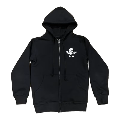 Chrome Hearts RARE CH Foti Skeleton Circle Logo Zip Up Hoodie back/alternate view
