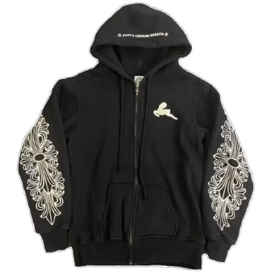 Chrome Hearts Rare Zip Up Hoodie Floral Cross Foti product image