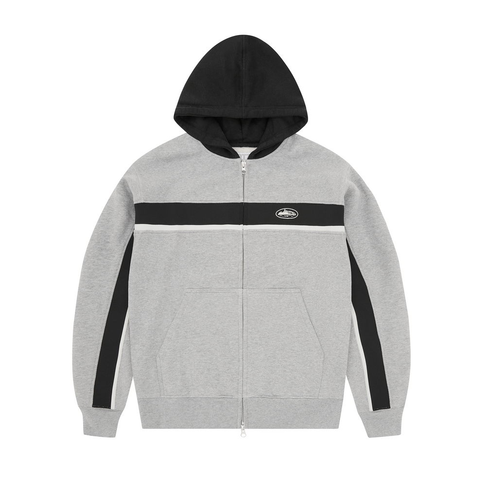RIBBED SPORTEIZ ZIP HOODIE [HEATHER GREY] product image