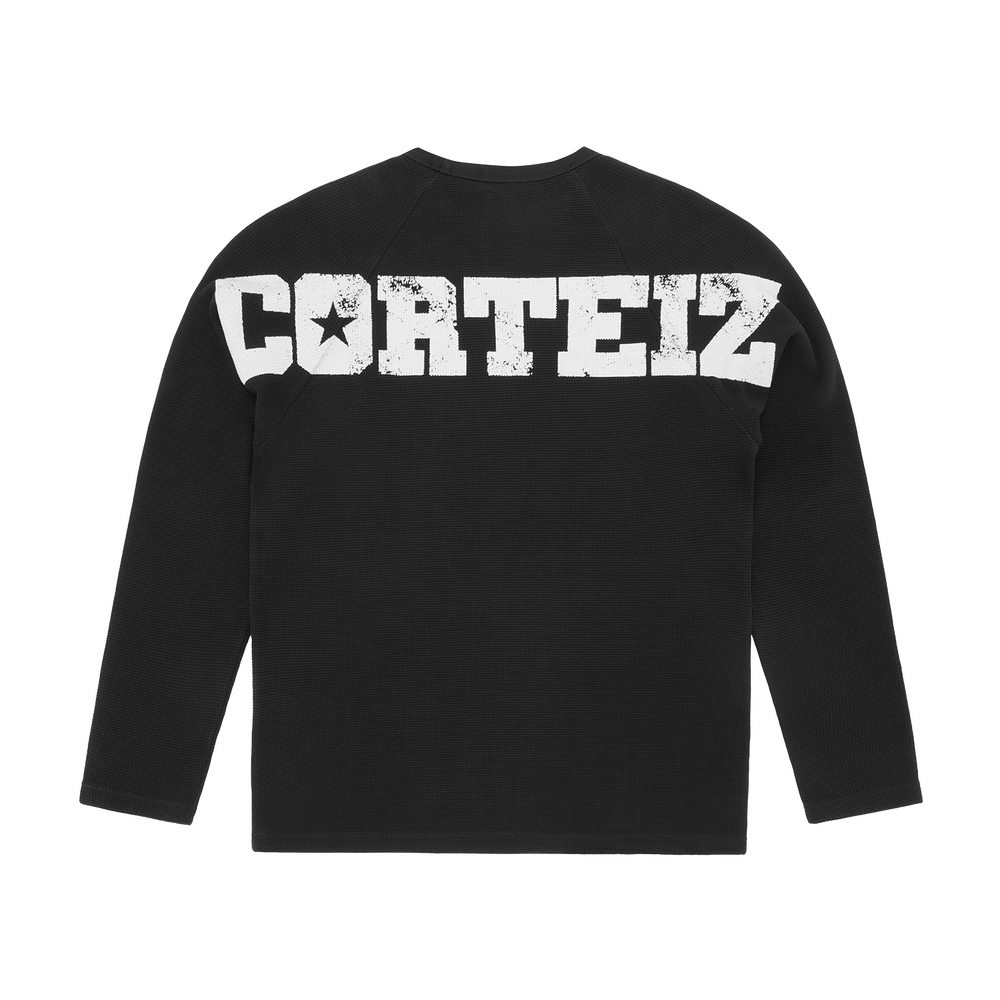 STAR RAGLAN WAFFLE THERMAL [BLACK] Hoodie product image