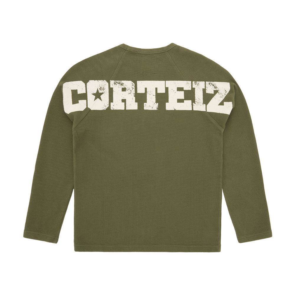 STAR RAGLAN WAFFLE THERMAL [OLIVE] Hoodie product image