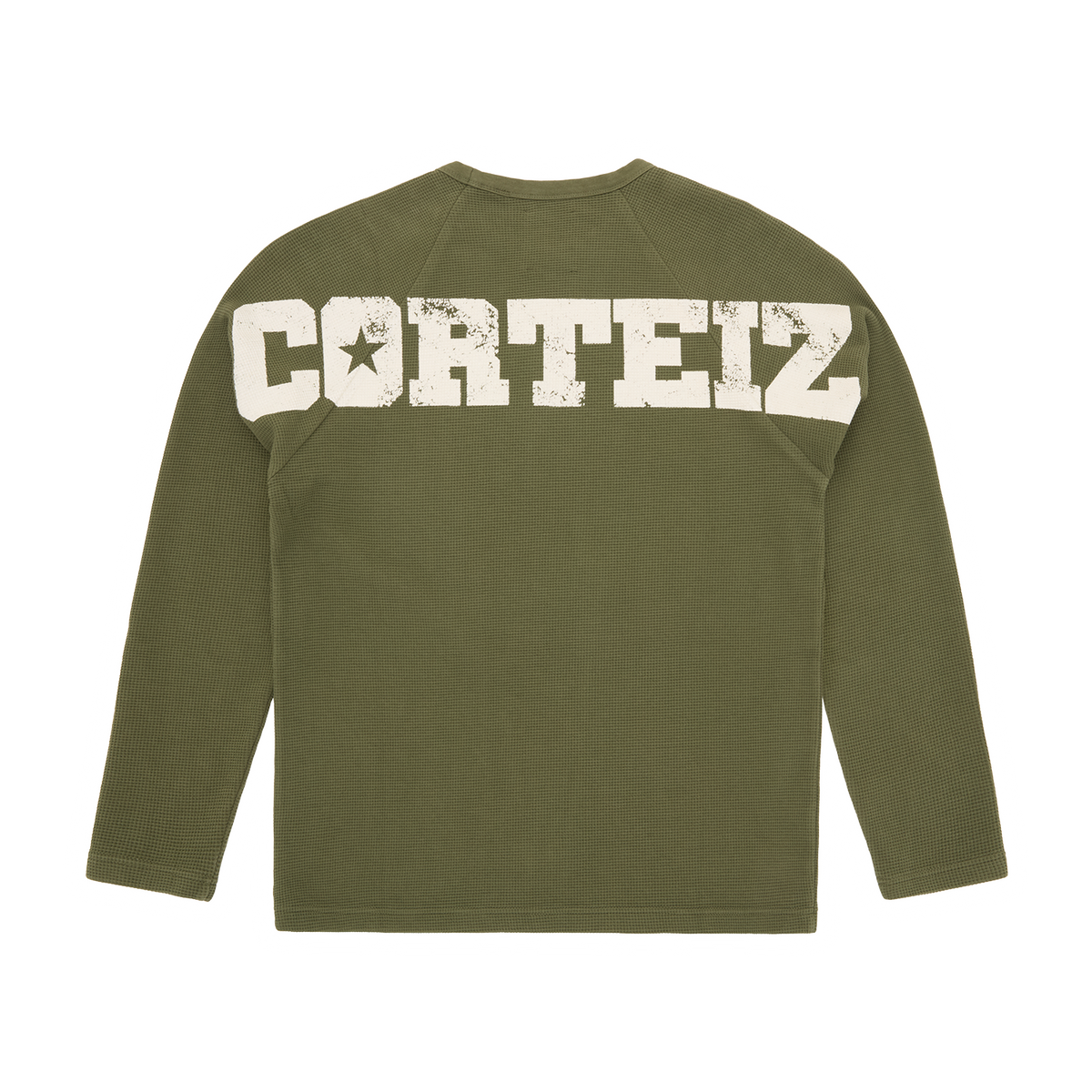 STAR RAGLAN WAFFLE THERMAL [OLIVE] Hoodie product image