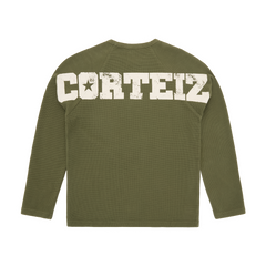 STAR RAGLAN WAFFLE THERMAL [OLIVE] Hoodie product image