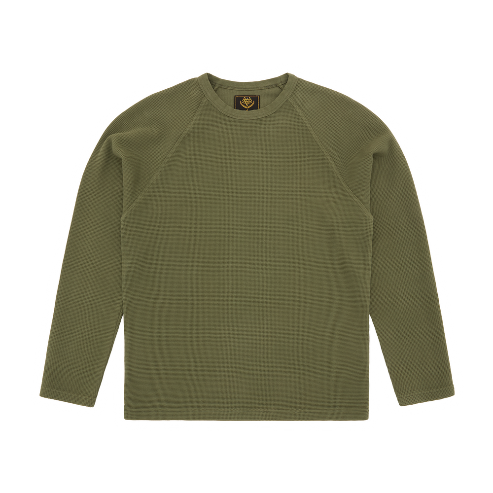 STAR RAGLAN WAFFLE THERMAL [OLIVE] Hoodie alternate view