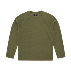 STAR RAGLAN WAFFLE THERMAL [OLIVE] Hoodie alternate view