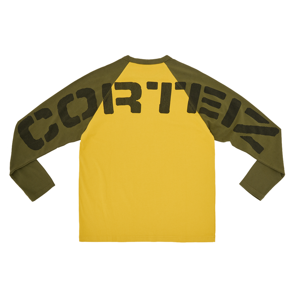 STENCIL RAGLAN LS [GOLD/OLIVE] Hoodie alternate view