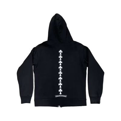 Chrome Hearts Triple Cross Logo Zip Up Hoodie product image