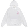 Chrome Hearts Pink Cross White Hoodie back/alternate view
