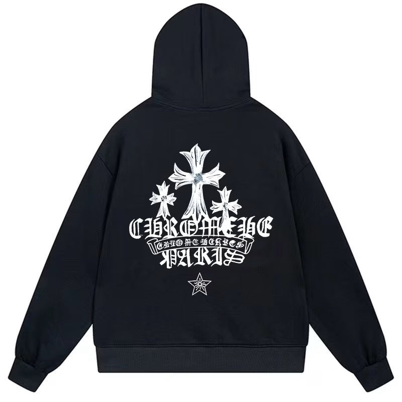 Chrome Hearts Triple Cross Graphic Black Hoodie product image