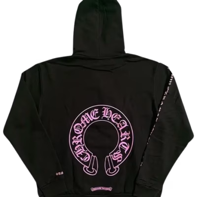 Chrome Hearts CH Pink and Black Horse Show Logo Hoodie product image