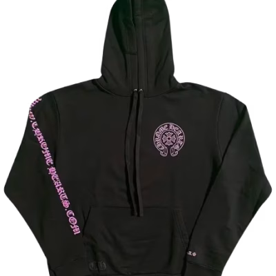 Chrome Hearts CH Pink and Black Horse Show Logo Hoodie back/alternate view