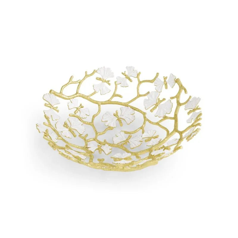 Butterfly Gingko Gold Bread Basket