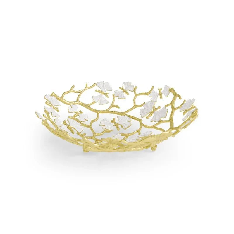 Butterfly Gingko Gold Bread Basket