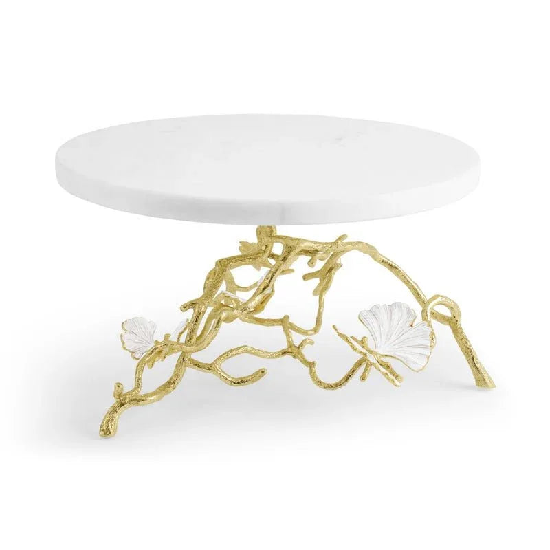 Butterfly Gingko Gold Cake Stand