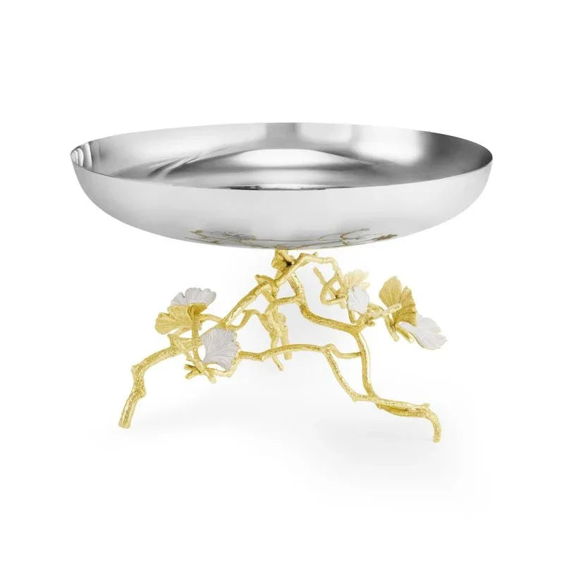 Butterfly Gingko Gold Fruit Bowl