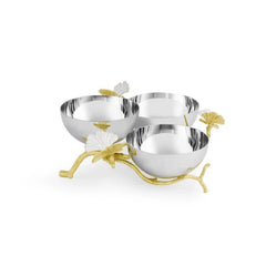 Butterfly Gingko Gold Triple Bowl