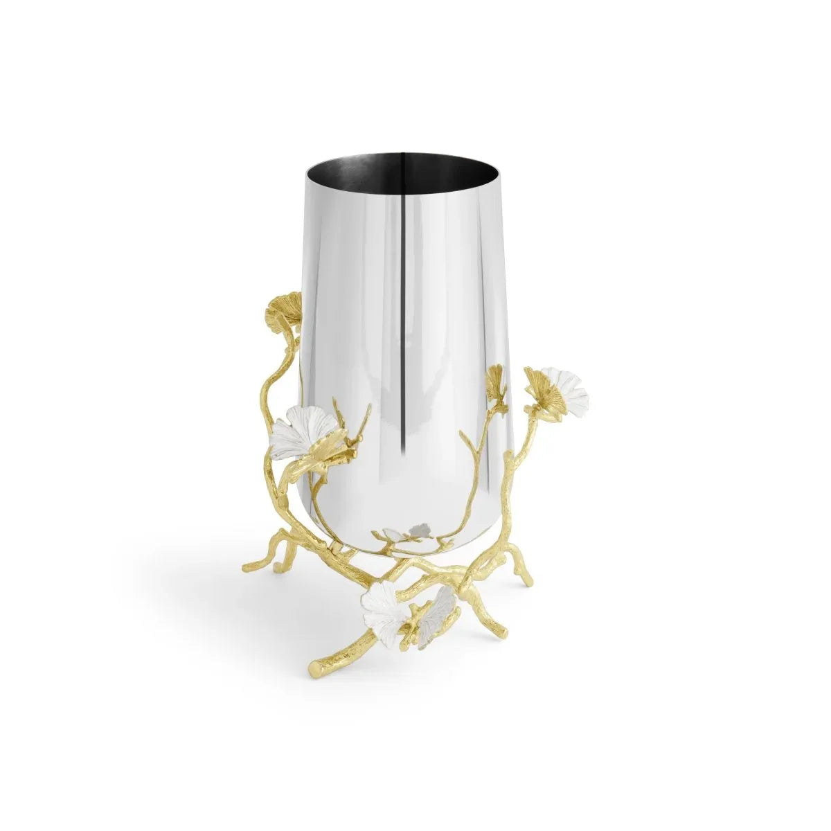 Butterfly Ginkgo Gold Vase