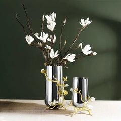 Butterfly Ginkgo Gold Vase