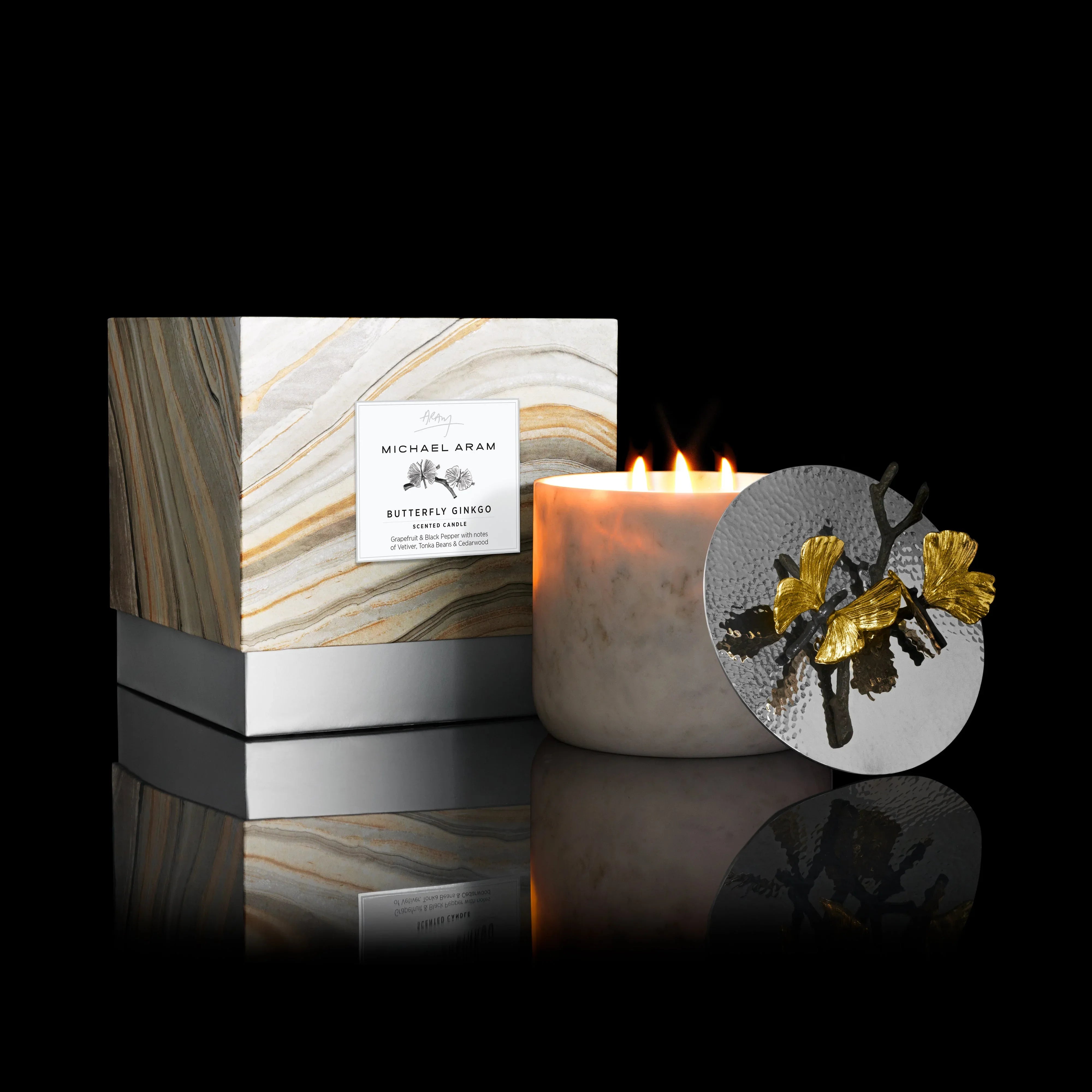 Black Orchid Marble Candle