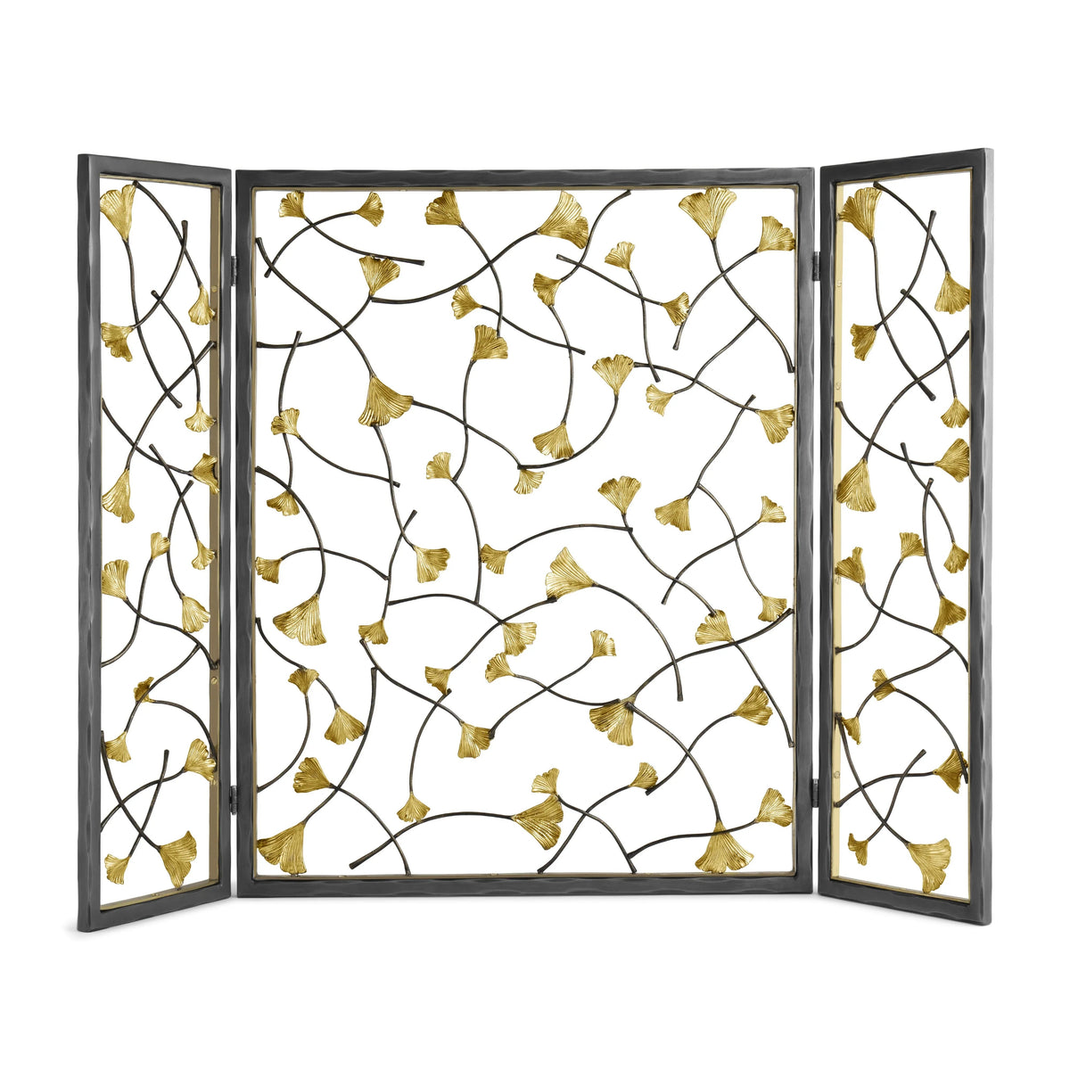 Golden Ginkgo Decorative Fireplace Screen