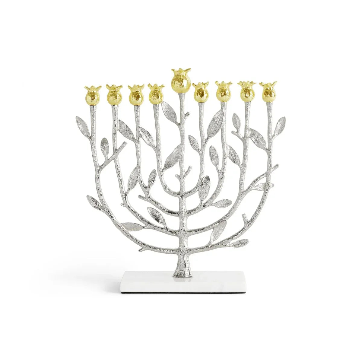 Pomegranate Silver & Gold Menorah