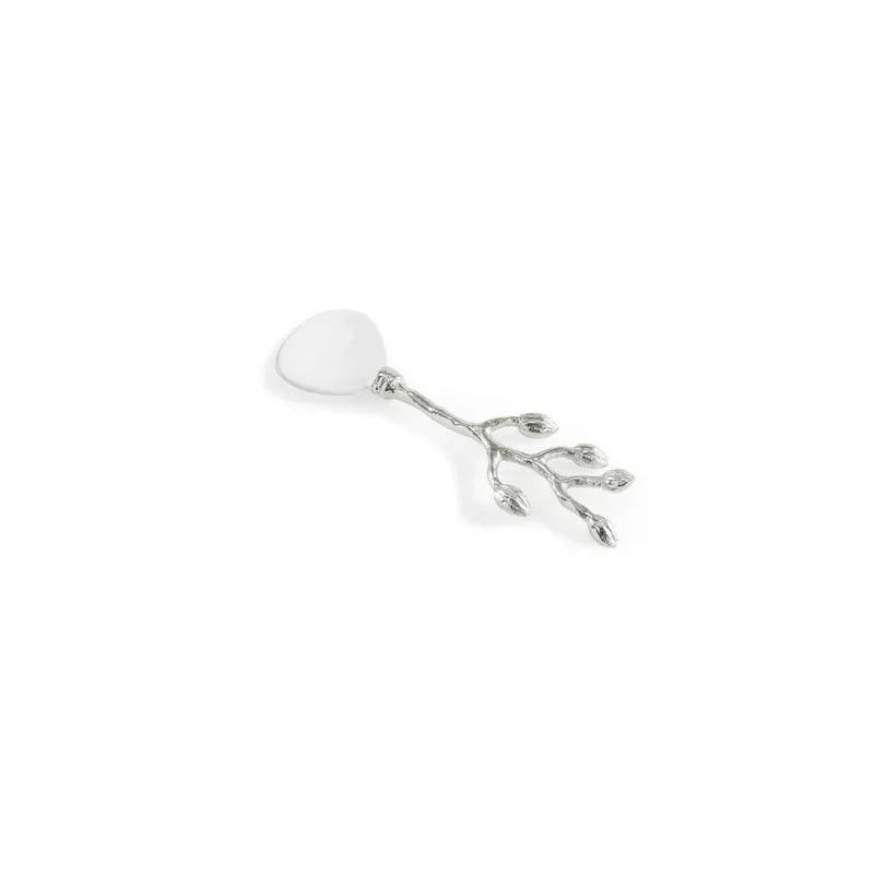 Silver Orchid Caviar Dish With Spoon