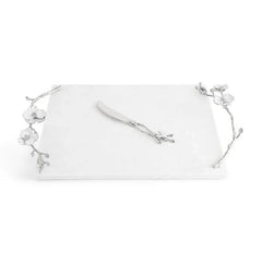 Silver Orchid Cheeseboard with Knife